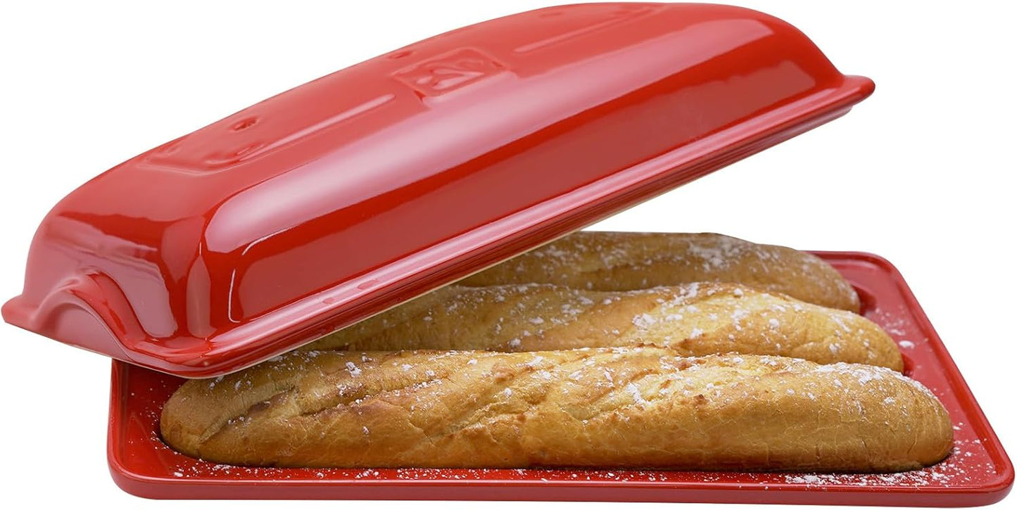 Molde para hornear pan francés con sartén antiadherente de cerámica para baguette 3 ranuras