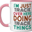 Taza cerámica Tracie cosas de Tracie rosa/blanco