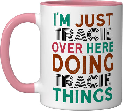 Taza cerámica Tracie cosas de Tracie rosa/blanco