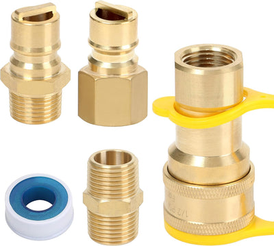 Kit conexiones gas natural QDD LP 1/2pulg manguera latón antipolvo