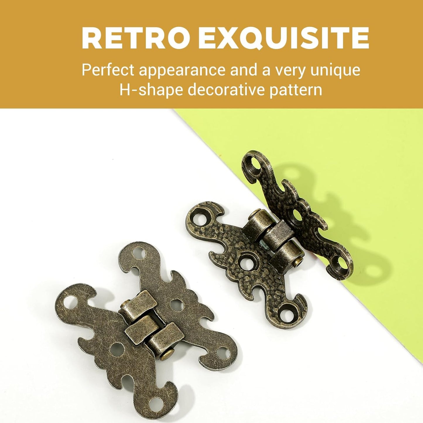 8 Pzas Bisagras Vintage H-Shape para Cajas Madera y Herramientas