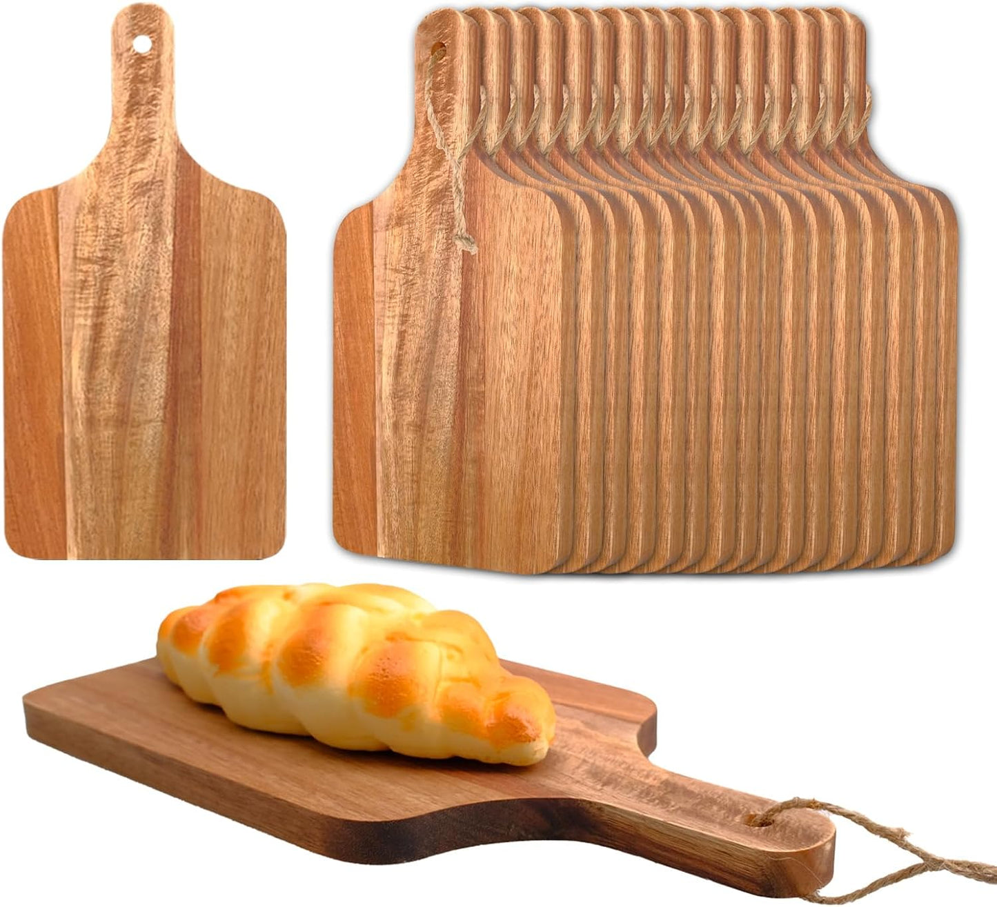 Tabla cortar acacia 14x8pulg con asa para cocina