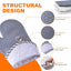 Guantes silicona cocina resistentes calor 500°F 13.5pulg gris