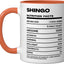 Taza Cerámica Nutrición Datos Color Naranja/Blanco