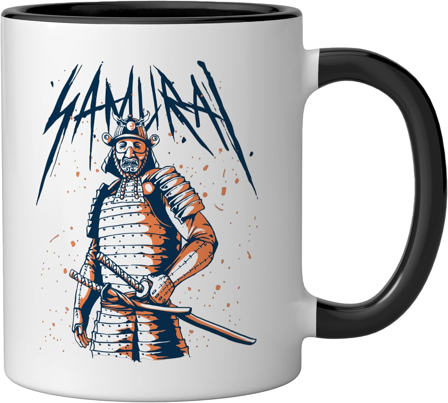 Taza cerámica samurai negra/blanca