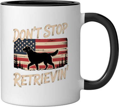 Taza cerámica perro golden retriever divertido negro/blanco