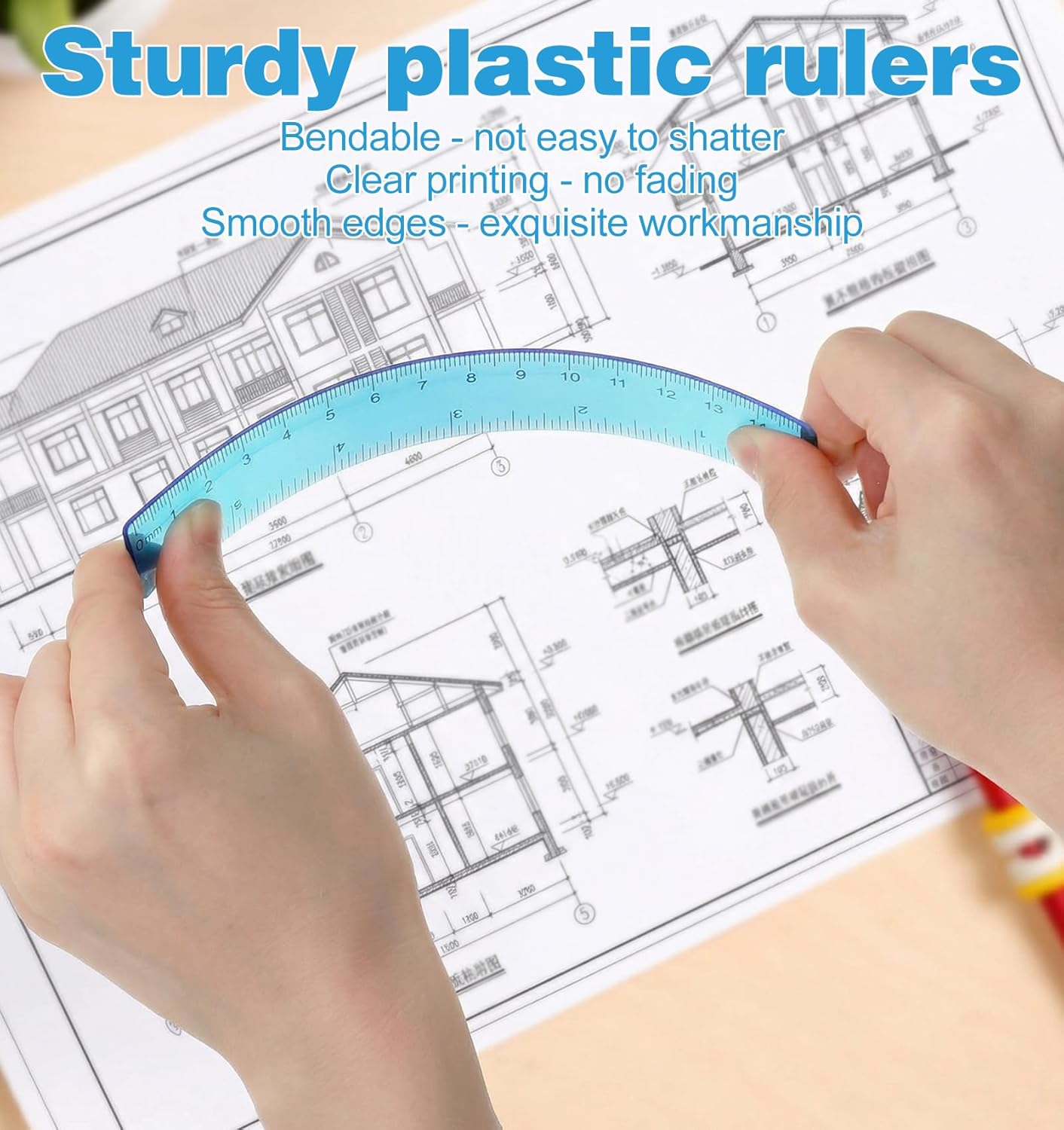 Reglas plástico 6 pulg colores transparentes para oficina