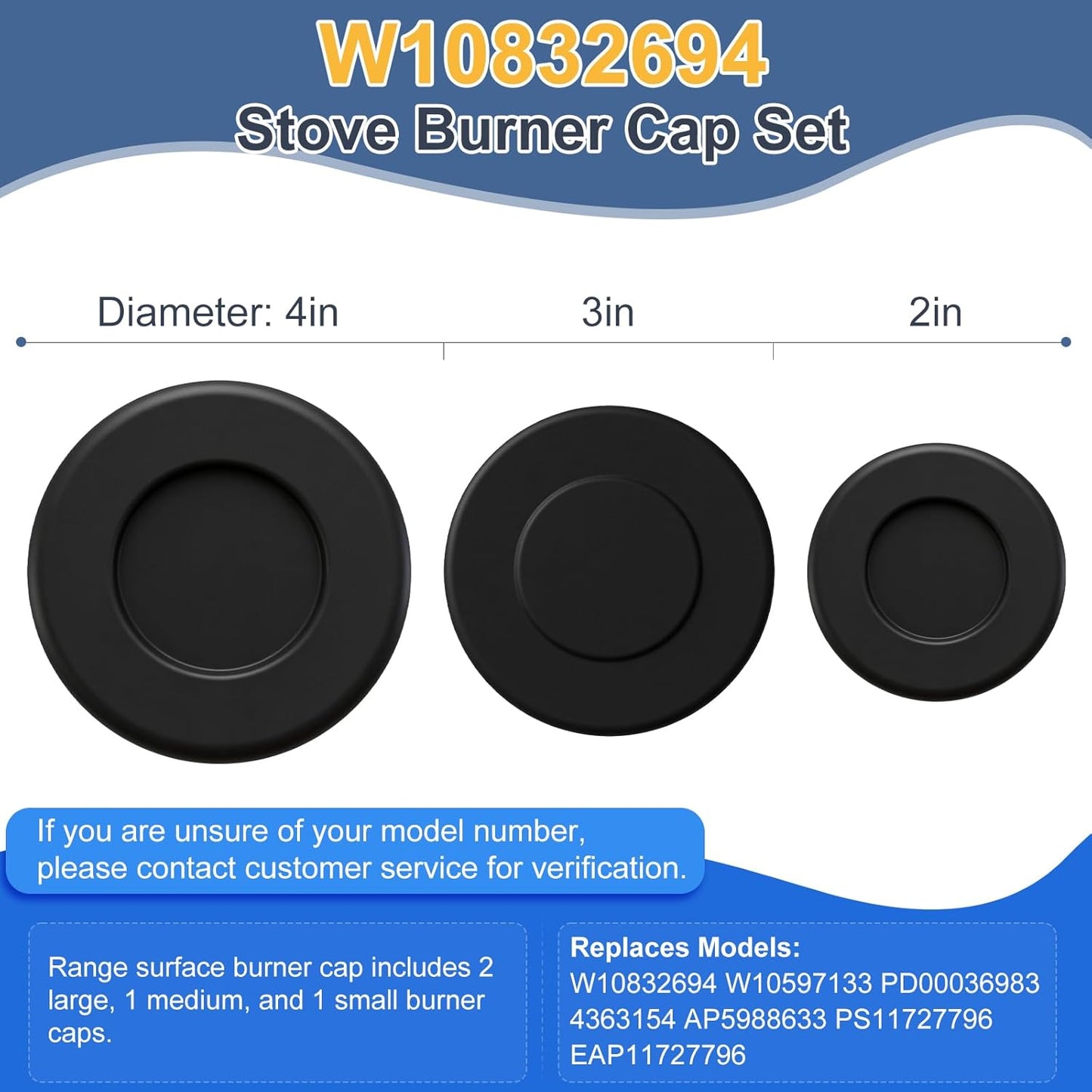 Set 5 Tapas Quemador Gas Whirlpool Repuesto