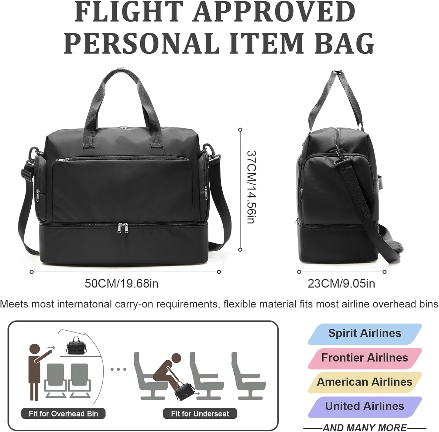 Bolsa de viaje fin de semana con compartimento para zapatos
