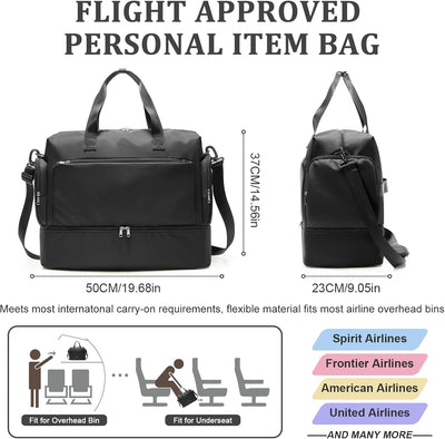 Bolsa de viaje fin de semana con compartimento para zapatos