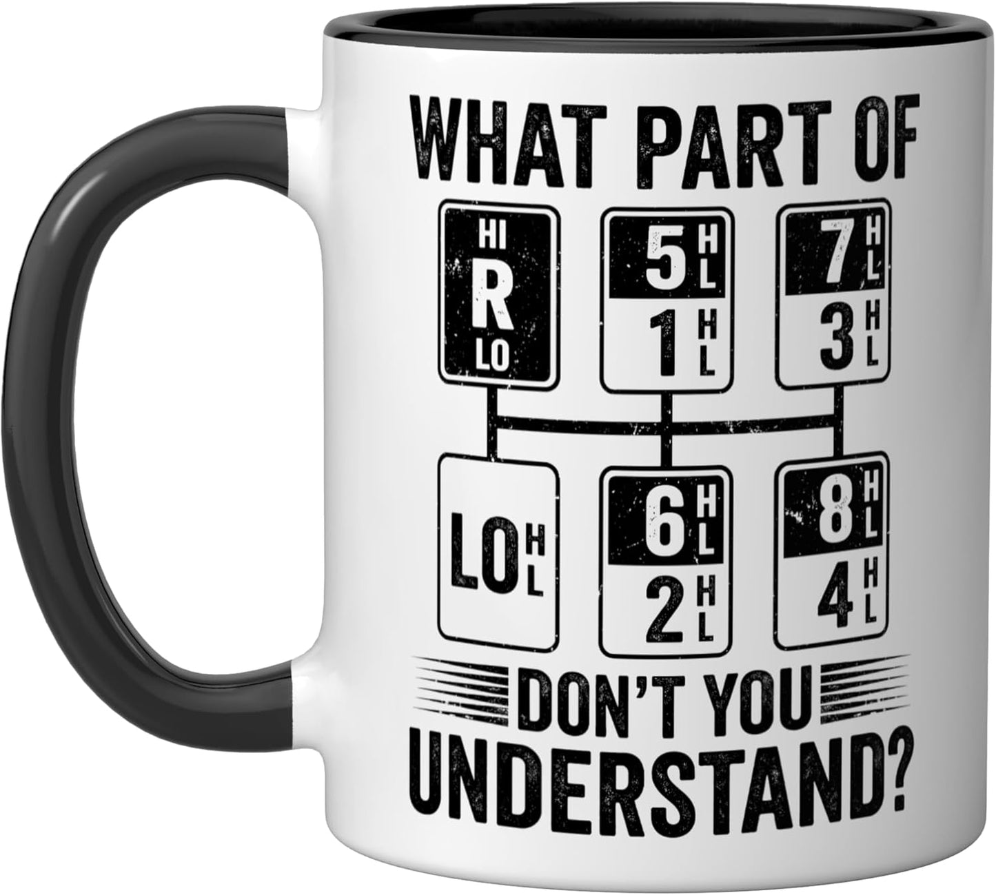 Taza Cerámica Humorística para Camionero Negro/Blanco