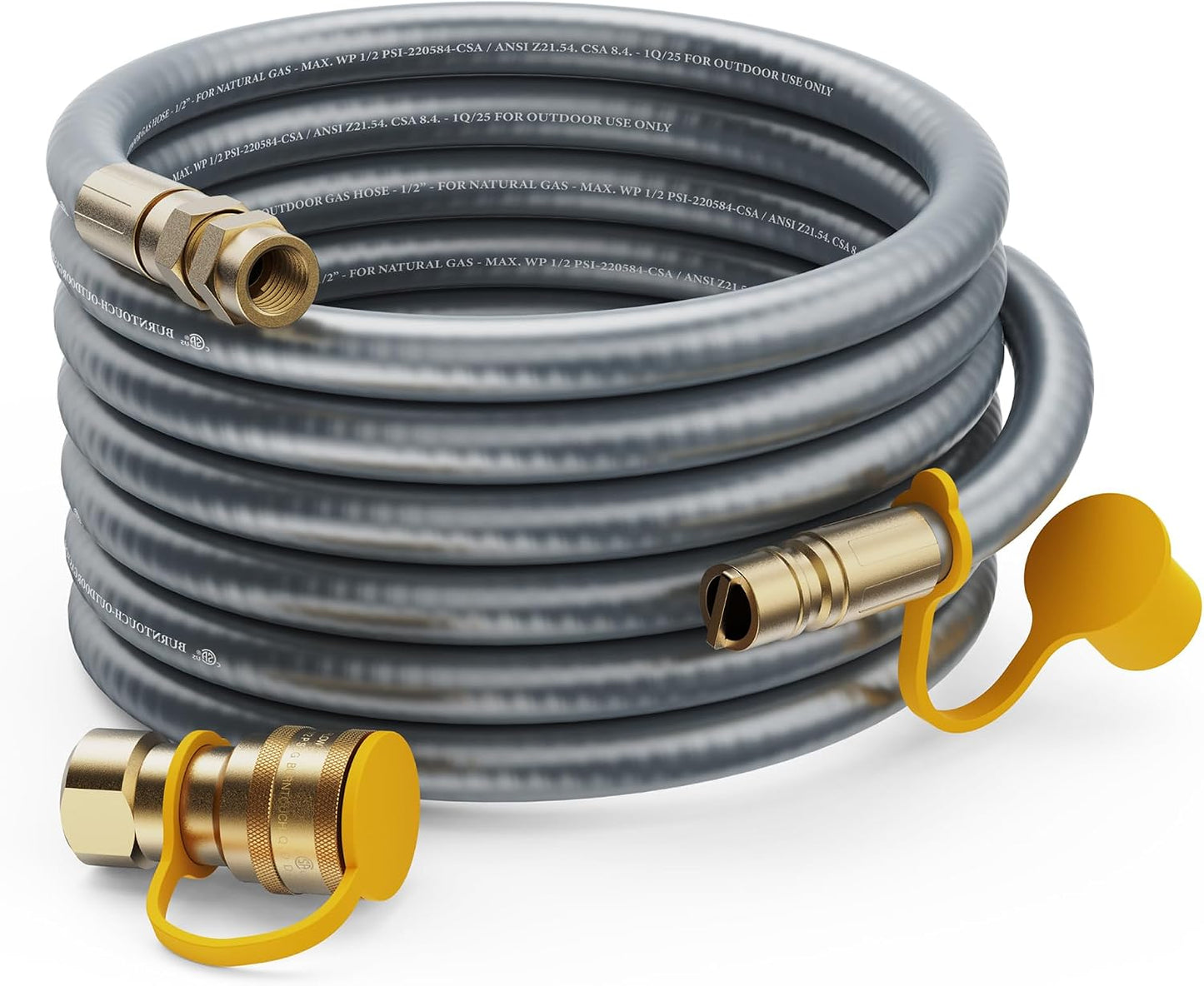 Manguera gas natural 25ft 1/2pulg conexión rápida