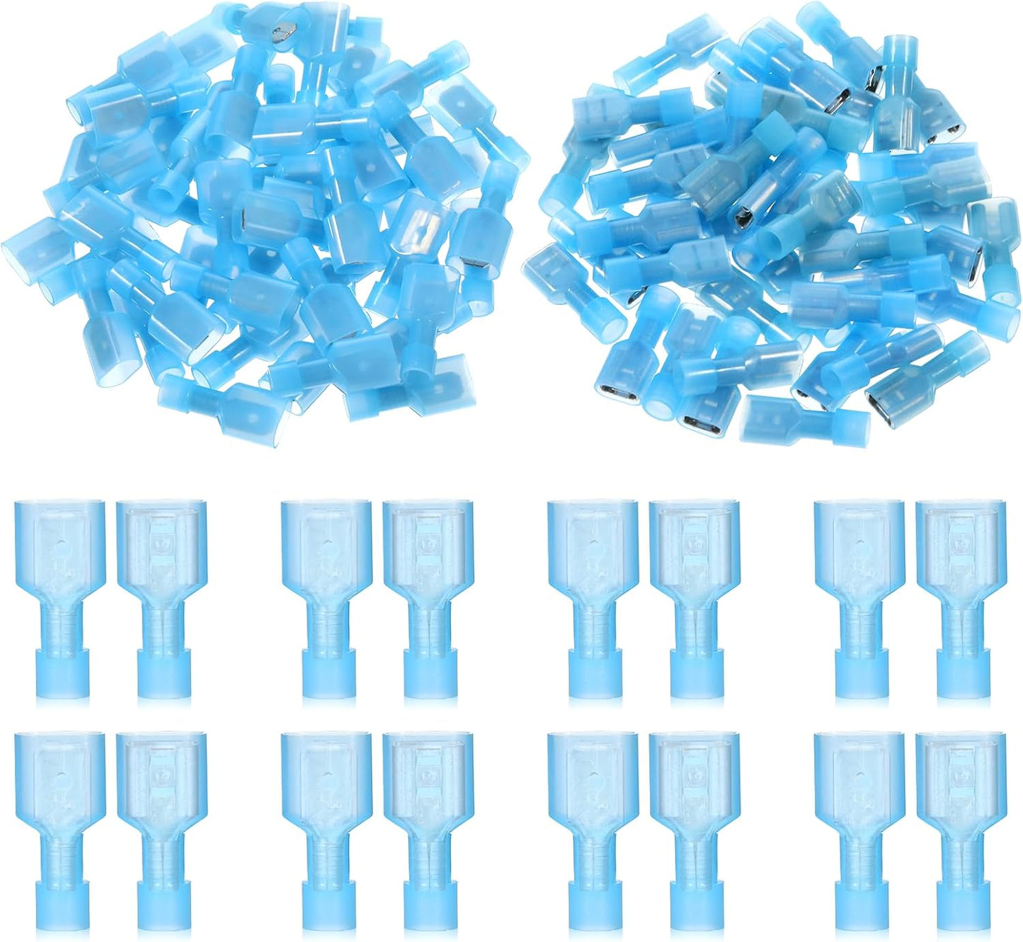 Kit conectores alambre rápido 100 uds nailon 16-14 azul