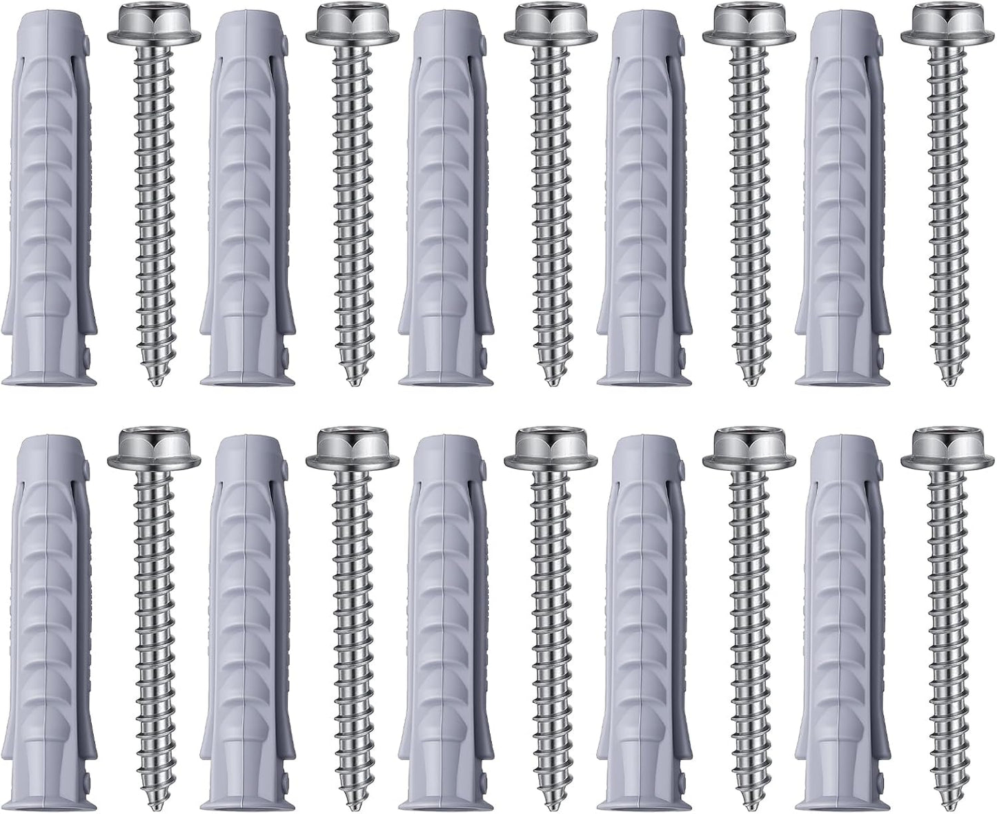 Kit 10 Anclajes Plástico Resistentes para Pared Hormigón