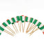 120 Palillos Bambú 2.6pulg con Banderas para Decorar Eventos