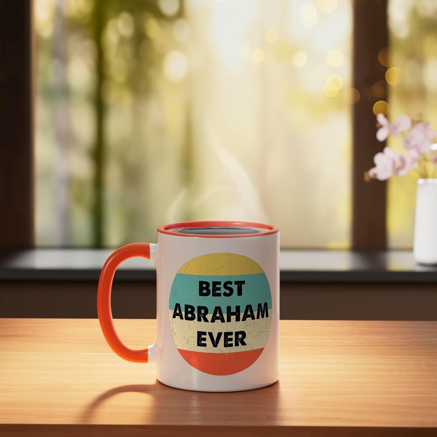 Taza Cerámica Color Naranja/Blanco