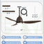 Ventilador techo exterior 42in luz IP65 control APP 6 velocidades