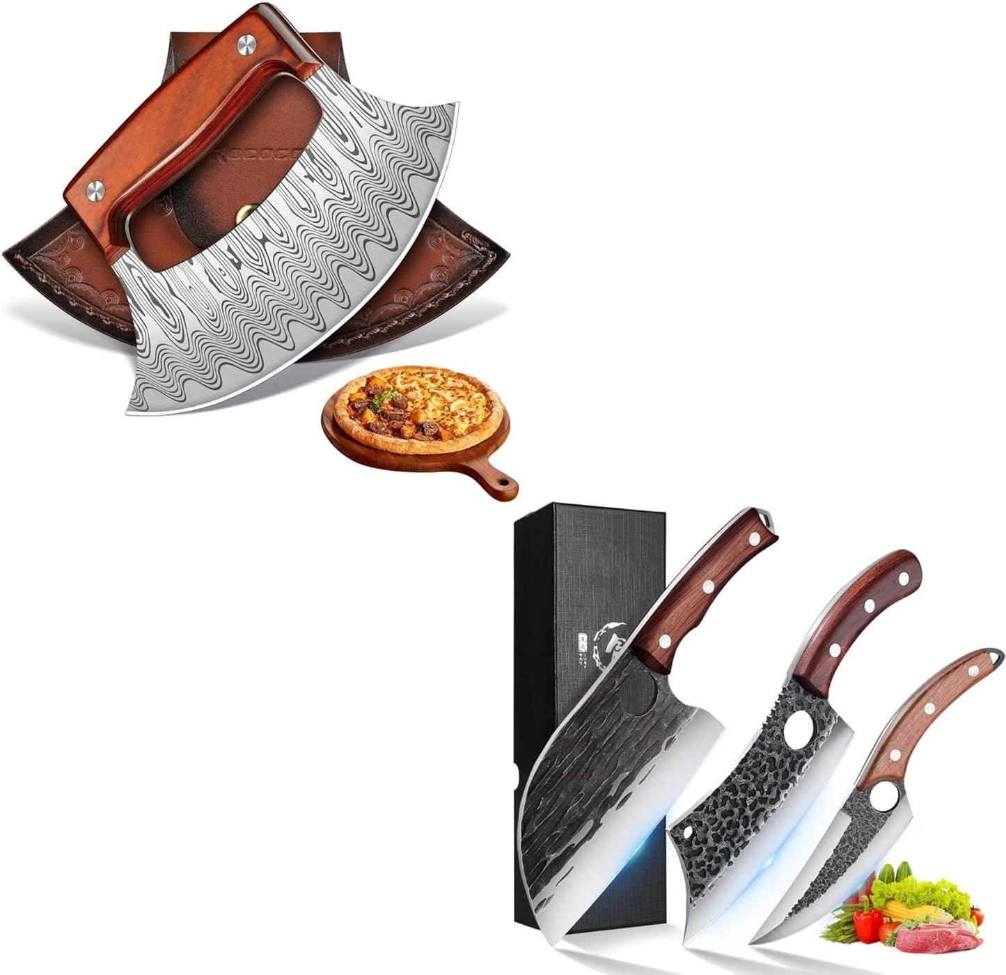 Cuchillo Ulu set 3 pzas para cortar carne y frutas