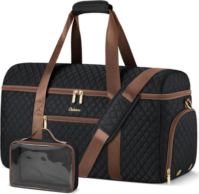 Bolsa viaje grande abierta con compartimento zapatos Negro Marrón
