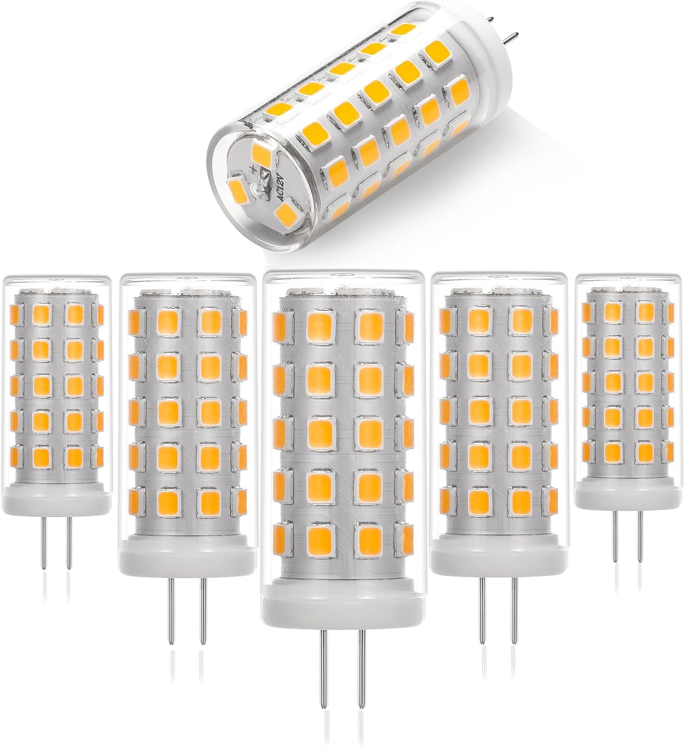Pack 6 Bombillas LED G4 12V 4W 3000K Blanco Cálido Base Cerámica
