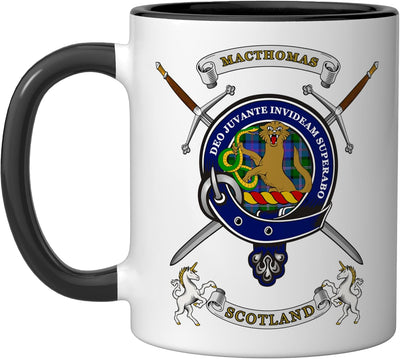 Taza Cerámica Clán Tartán con Espadas Negro/Blanco