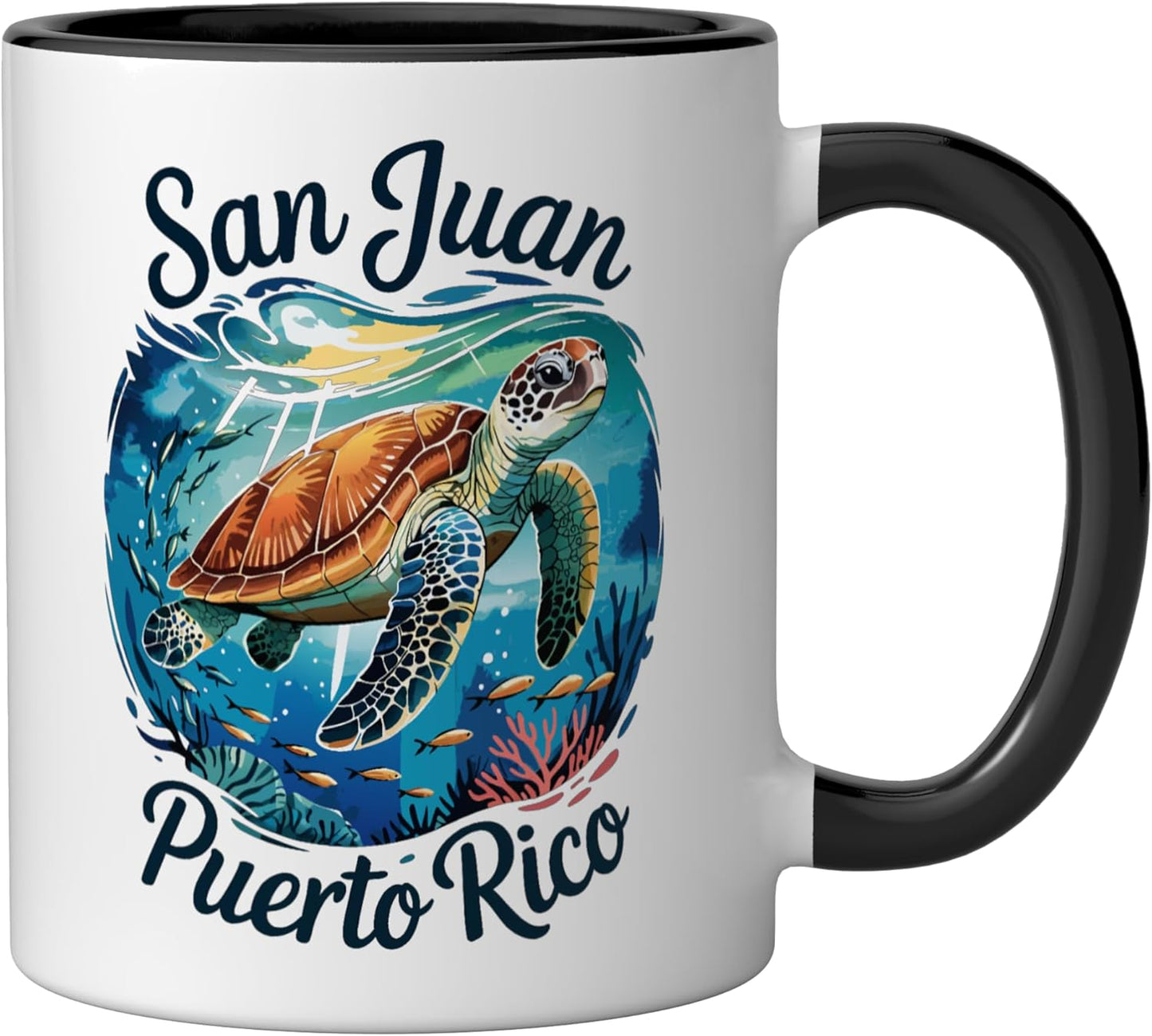 Taza Cerámica Tortuga Mar Black/White