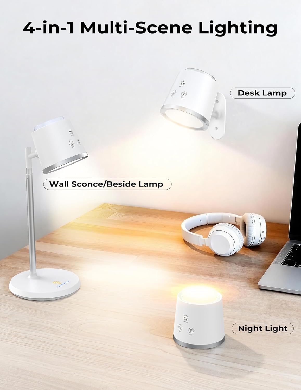 Lámpara LED escritorio modular regulable tactil 3 temperaturas