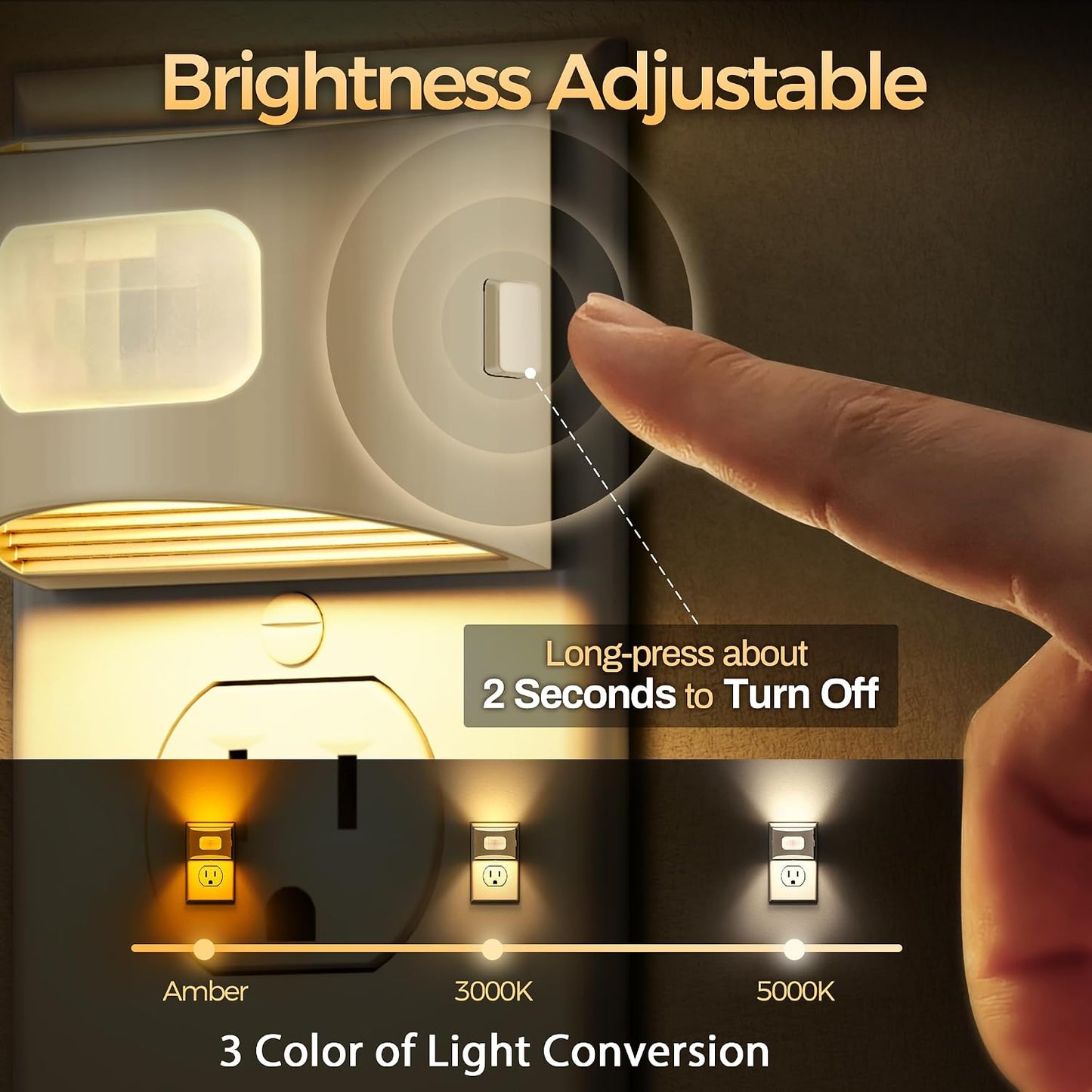 Luz nocturna LED 4uds con sensor movimiento y atardecer