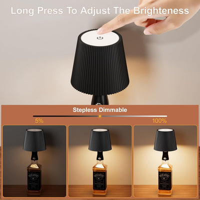 Lámpara LED inalámbrica para botella de vino 3 colores negro