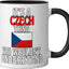 Taza cerámica checa divertida en negro/blanco