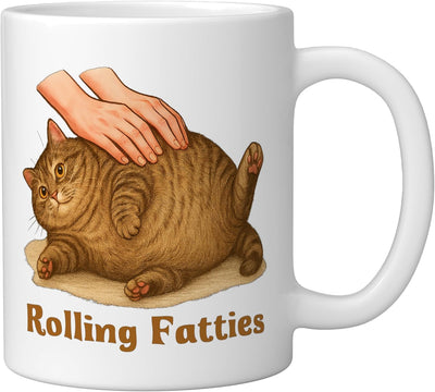 Taza Cerámica Gato Graso Memes Blanco