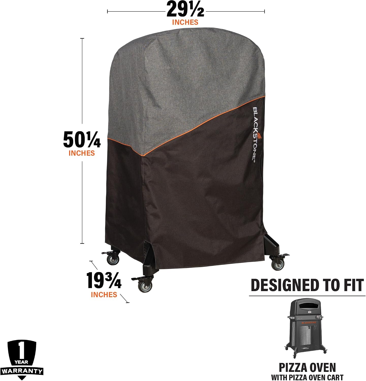 Cubierta horno pizza 6825 poliéster resistente agua negro