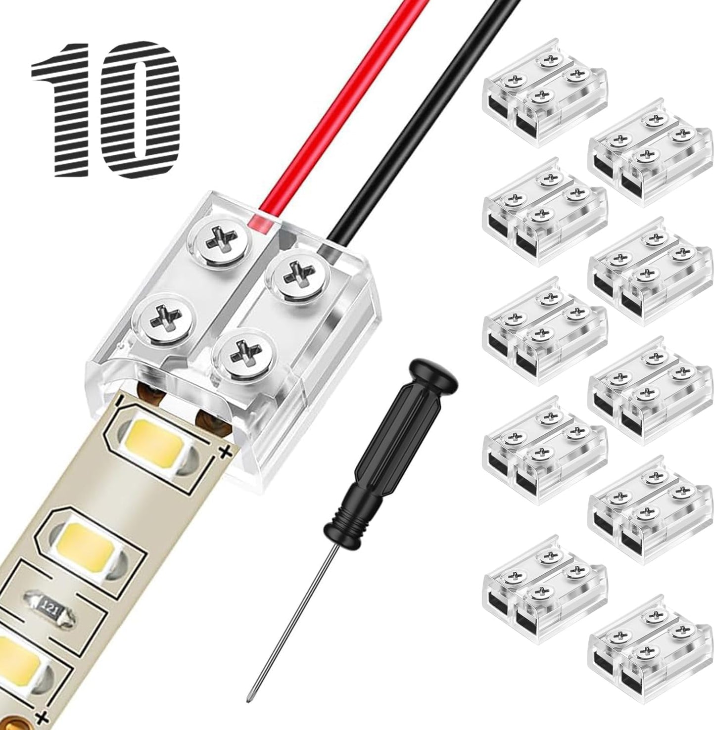 Conectores tira LED 2 pines 0.315pulg sin soldadura