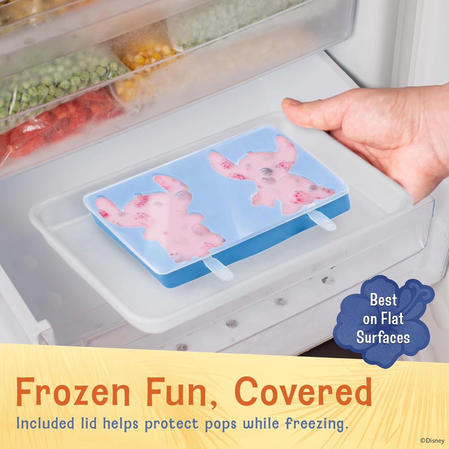 Moldes de silicona para paletas sin BPA flexibles con tapa juego de 2