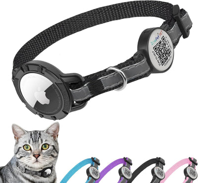 Collar gato con Airtag QR soporte reflectante duradero