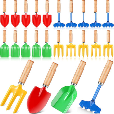 Herramientas jardinería niños 8pulg caja metal mango madera
