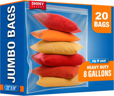 Bolsas almacenamiento 8gal 22x24pulg 20uds plástico resellable