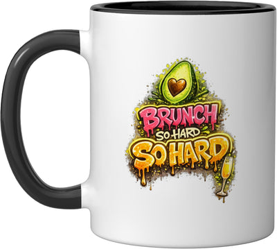 Taza Cerámica Brunch So Hard Negro/Blanco