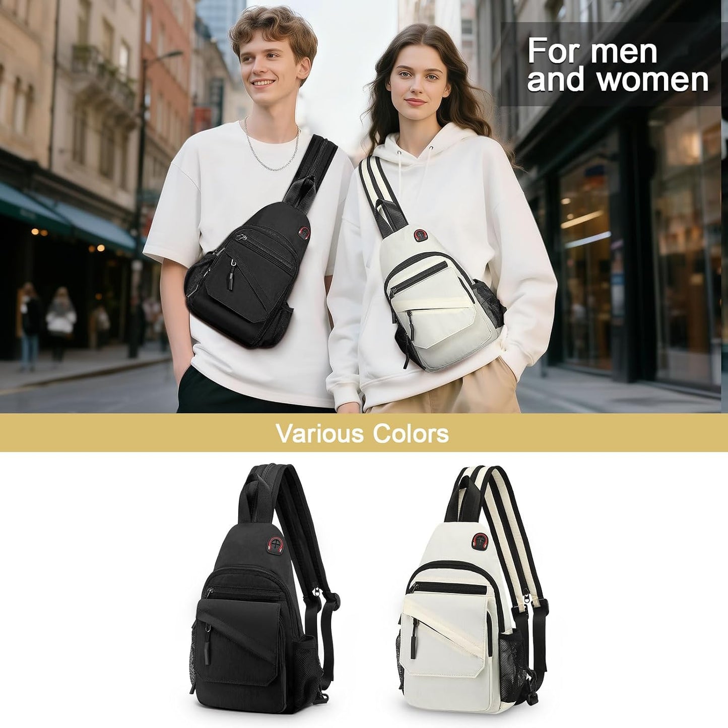 Bolso bandolera 3en1 antirrobo para hombre