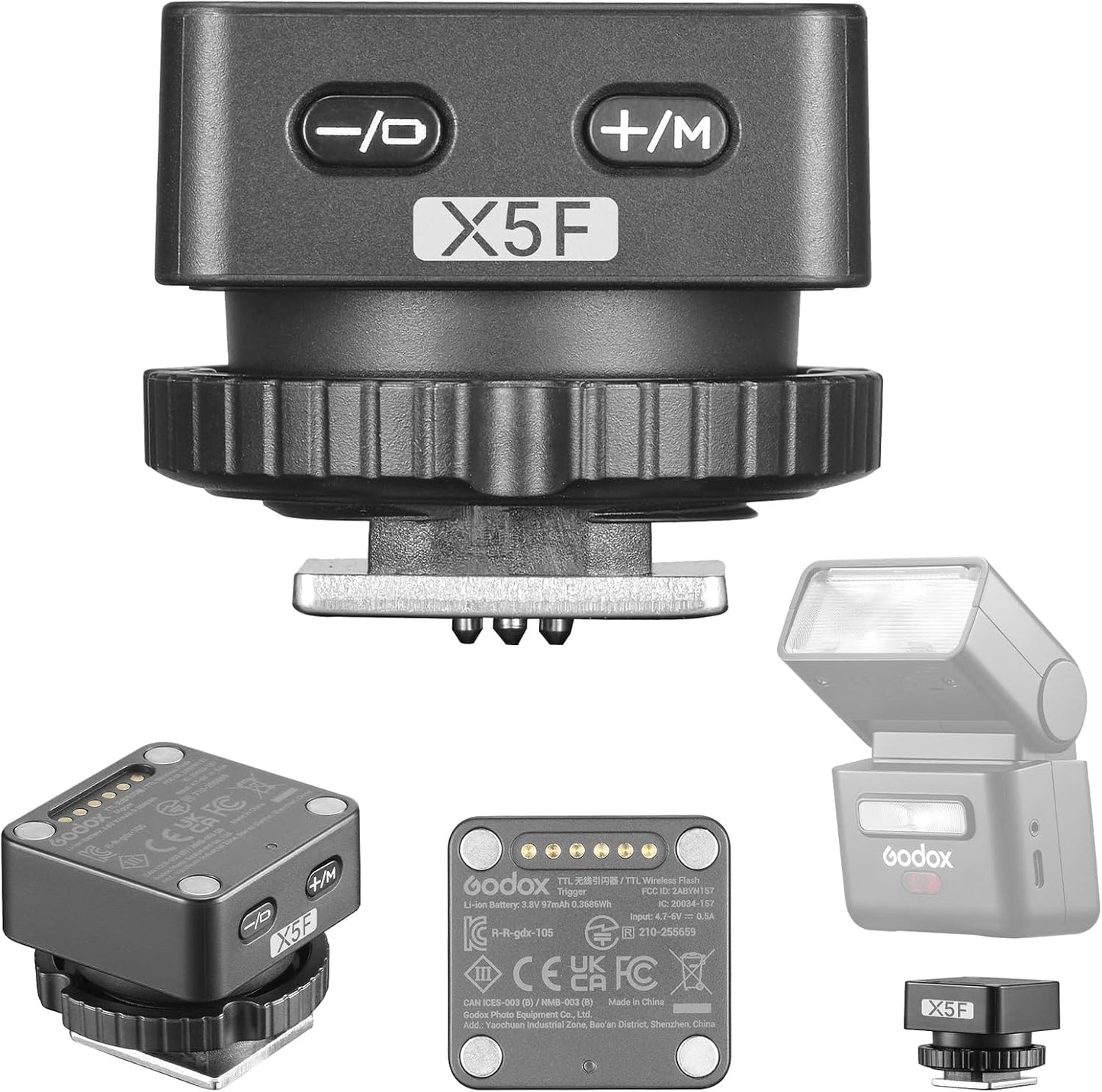 Disparador flash TTL X5F para IT32 zapata magnética 2en1