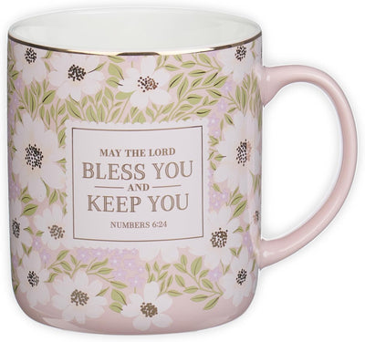 Taza de cerámica para mujer con mensaje bíblico Lord Bless You