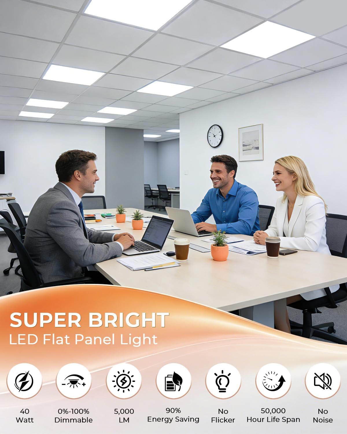 2 Luces LED Plano 2x2 Regulable 3000-6300K