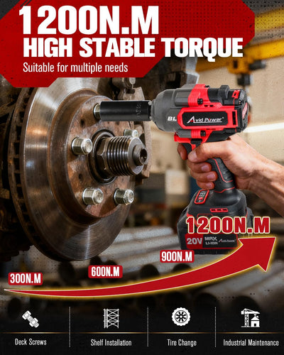 Kit llaves impacto inalámbricas 900 ft-lb 20 V 2 baterías