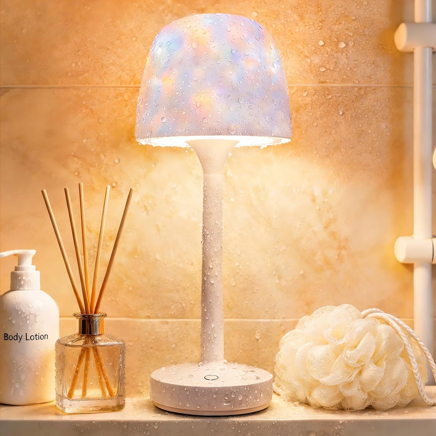 Lámpara ducha LED impermeable con control táctil