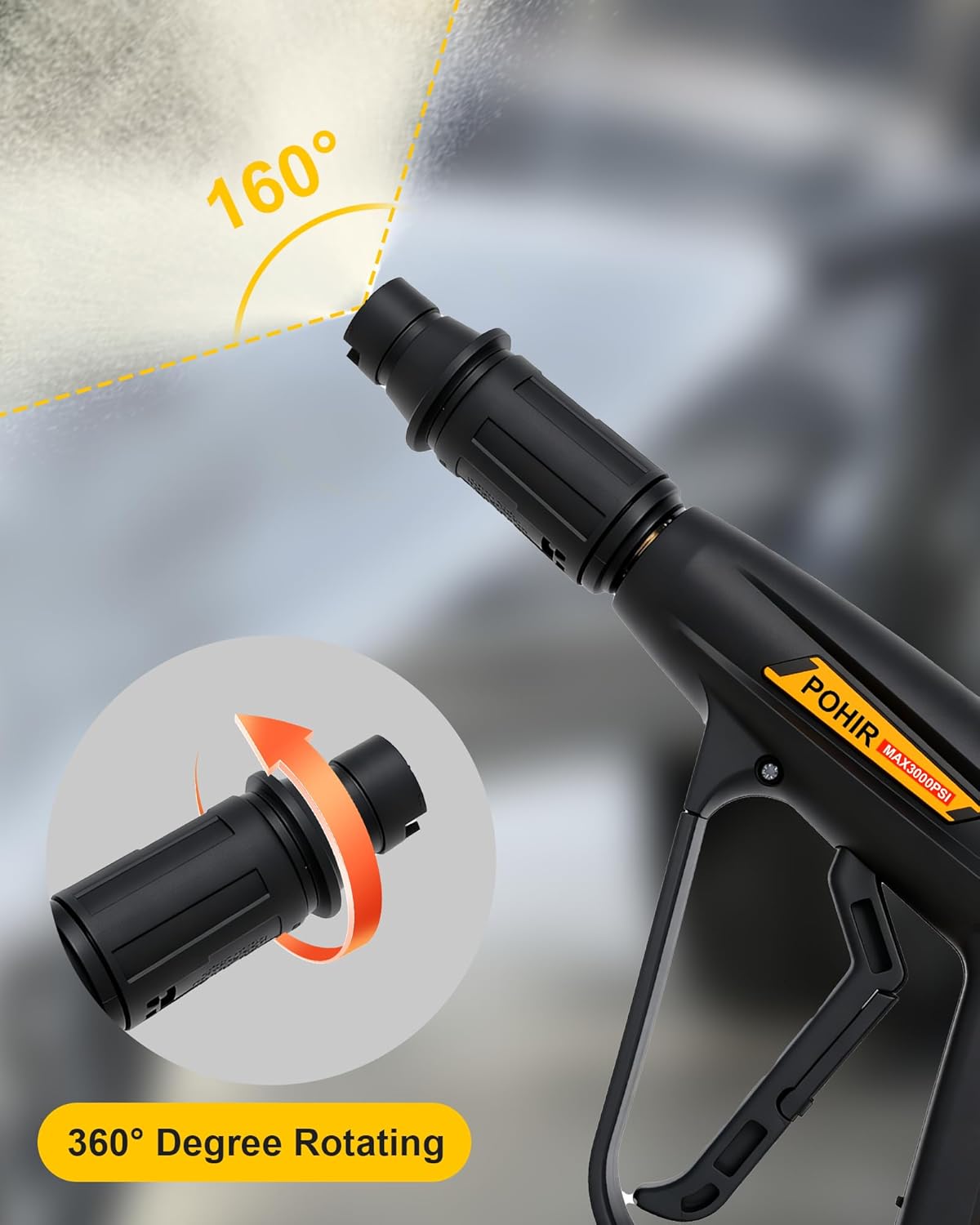 Pistola lavado presión 3000 PSI boquilla ajustable M22