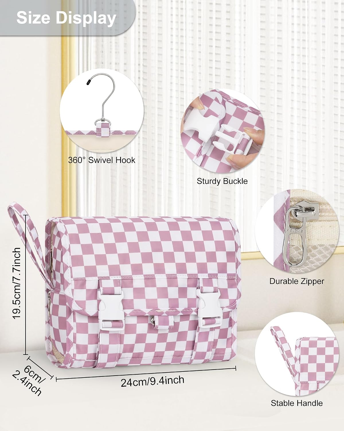 Bolsa aseo colgante portátil para hombres y mujeres