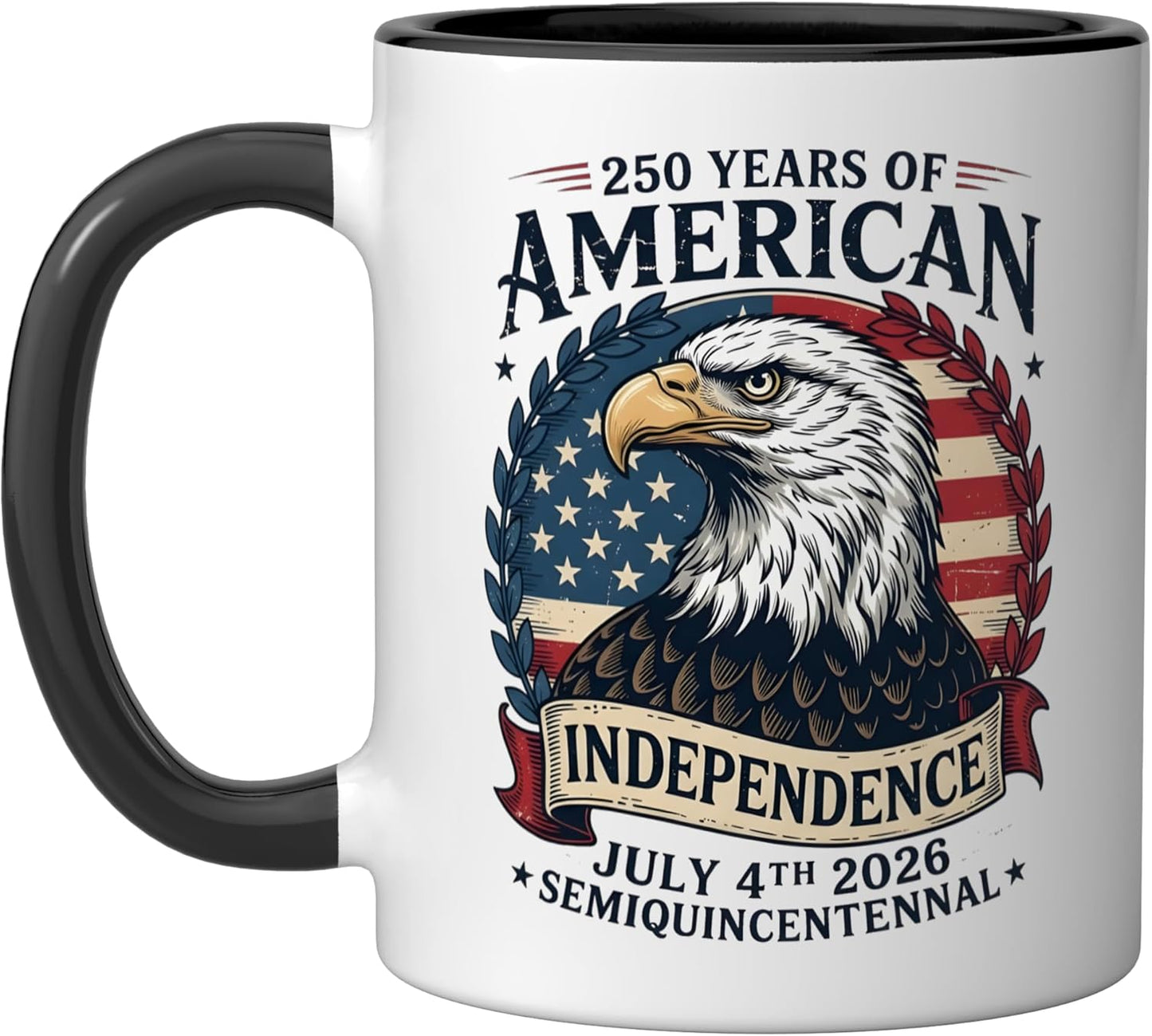 Taza Cerámica Día de la Independencia Negro/Blanco