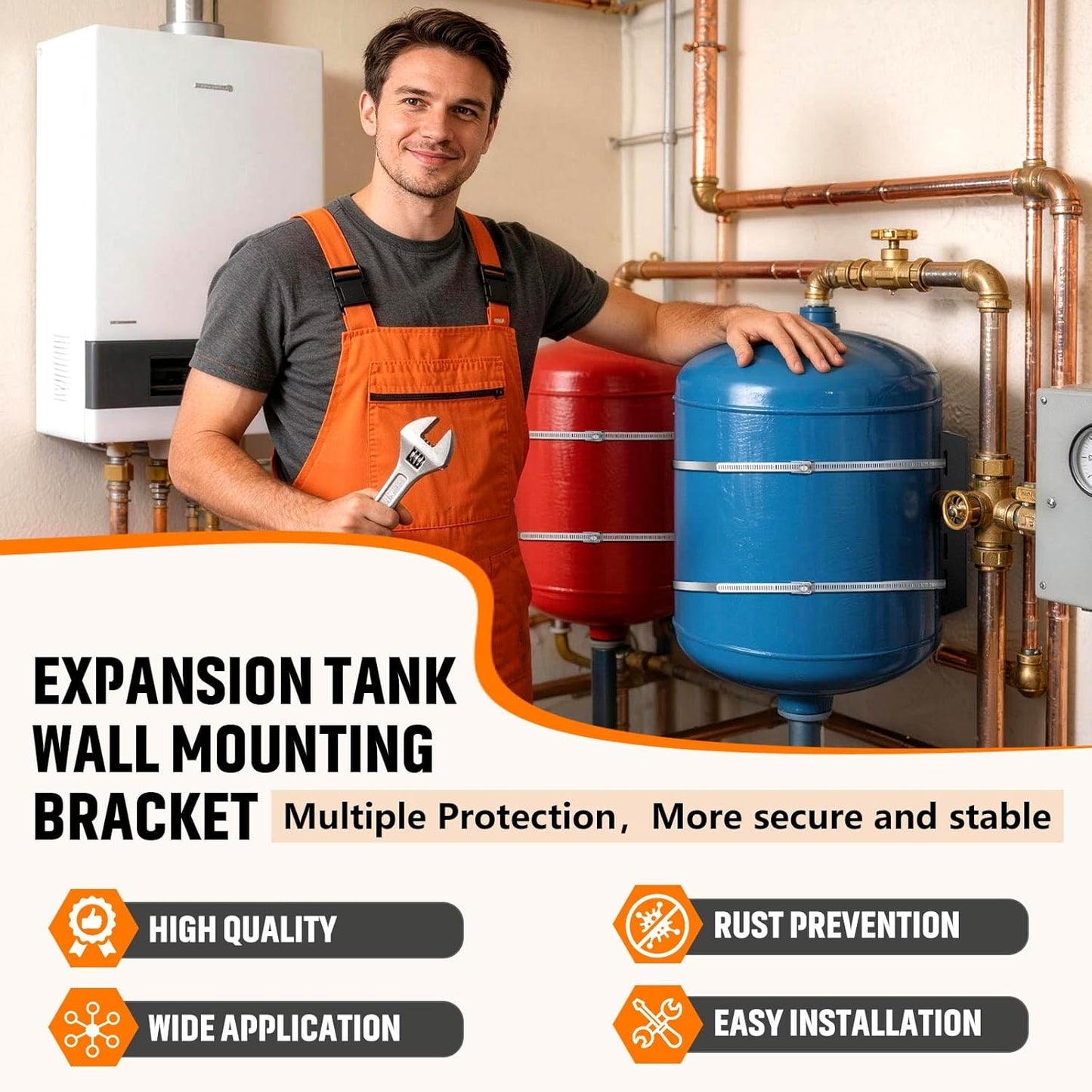 Soporte tanque expansión térmica para calentador agua 1-5gal