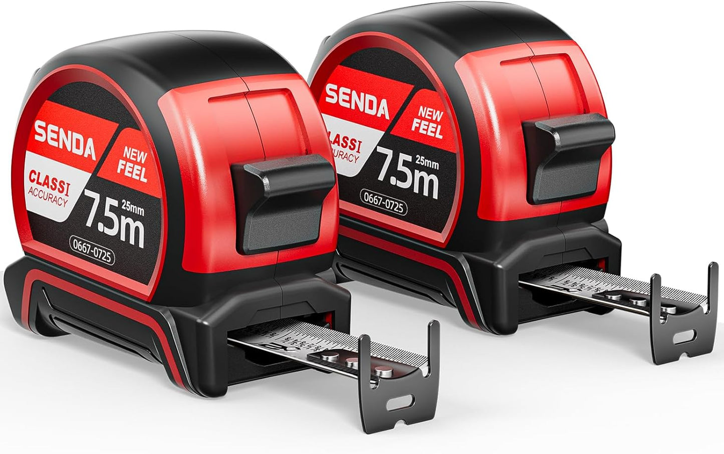 Cinta métrica retráctil 25ft doble gancho con clip