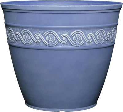 Maceta resina Corinthian para flores azul pizarra 8pulg